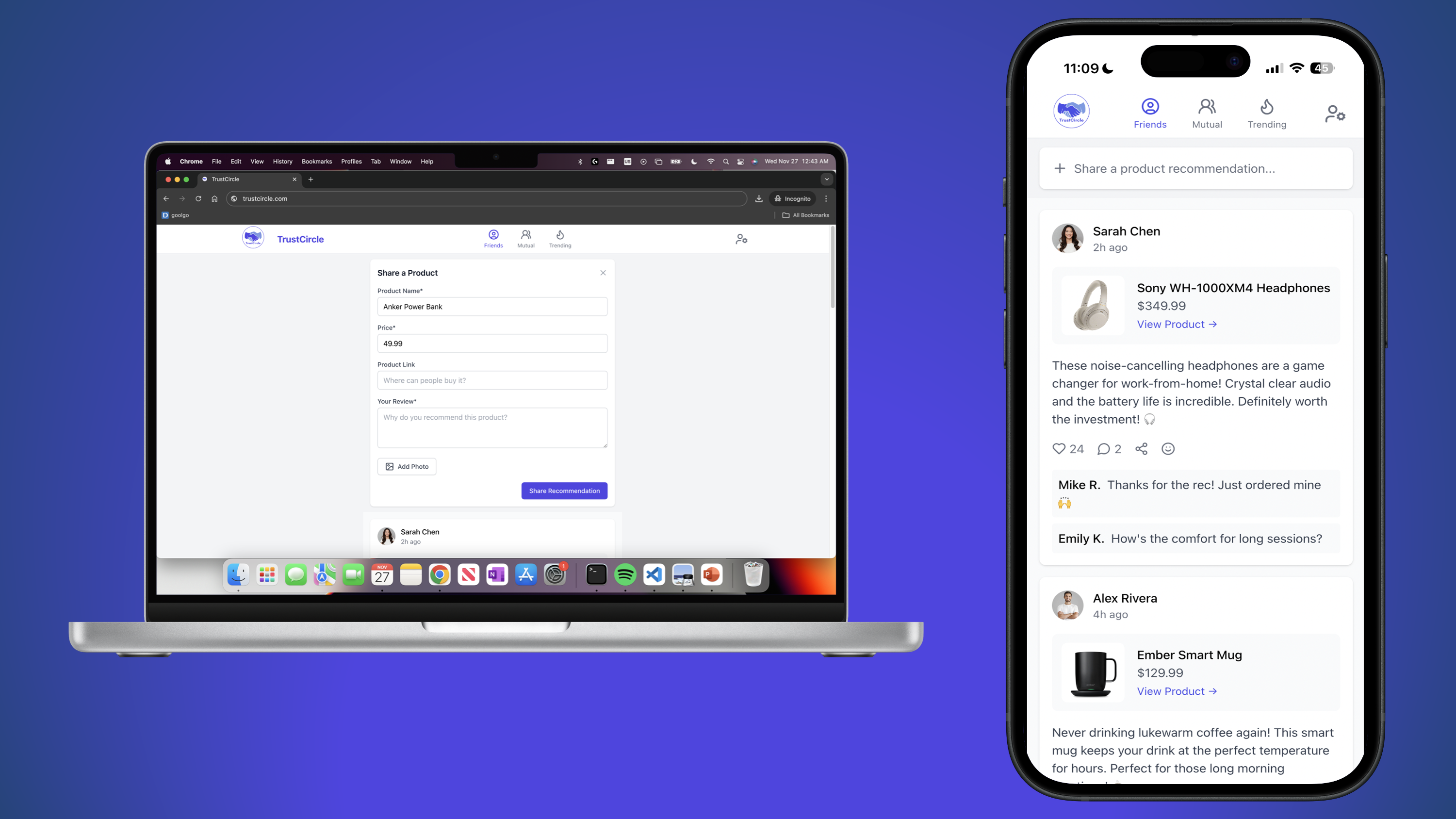 TrustCircle desktop interface